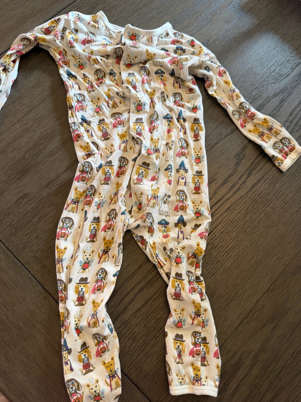 Magnetic Me One-Piece Pajama - Cream Animal Print Halloween Trick or Treat